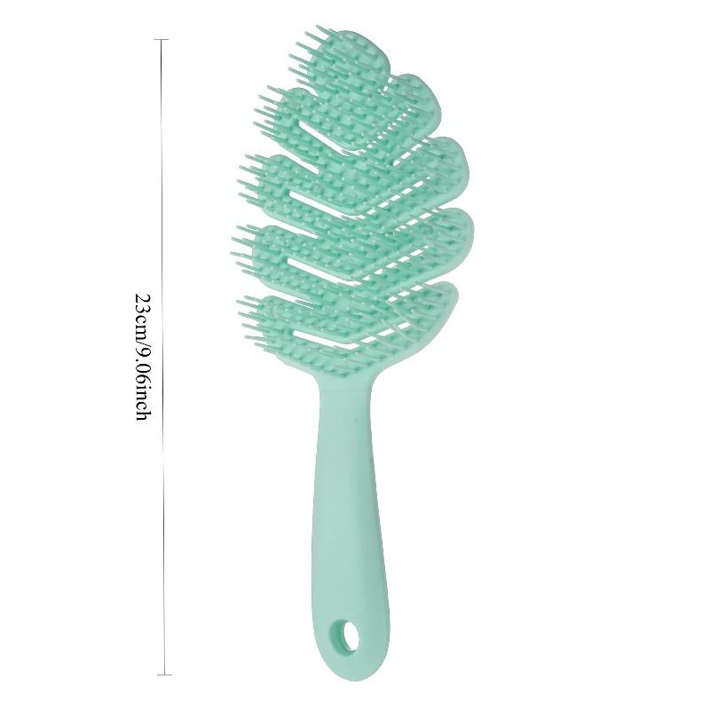 1 PC Long-handled Leaf Shampoo Brush, Fluffy and Soft Massage Brush, Scalp Meridian Shampoo and Massage Comb In One, Holiday Gift