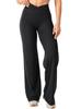 Cross V-Waist Wide-Leg High Elasticity Quick-Dry Yoga Pants for Pilates and Dance