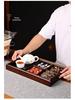 Bamboo and Wood Tea Snack Tray - 9-Grid Walnut Design for Living Room Pastries and Snacks