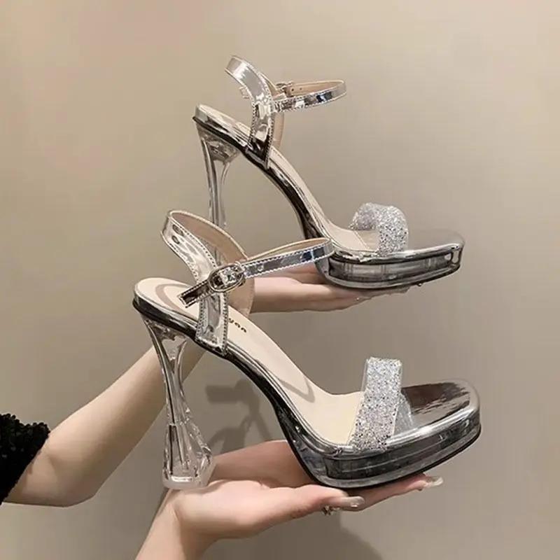 Fashion Rhinestones Wedge With Platform Waterproof Ladies Shoes Vip Summer 2025 Comfortable Women's Sandals Luxury Designer Sandal Sales