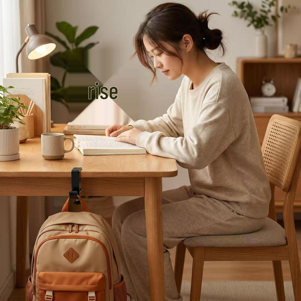 Backpack Hook Desk Edge Organizer for Students: Adjustable Hanging Storage Rack for Dorm Rooms