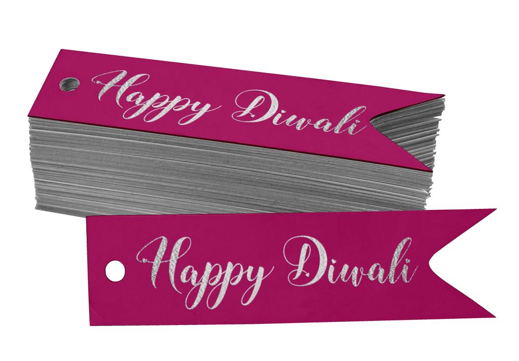 Inkdotpot Pack Of 100 Happy Diwali Favor Paper Tags Craft Real Gold Foil Hang