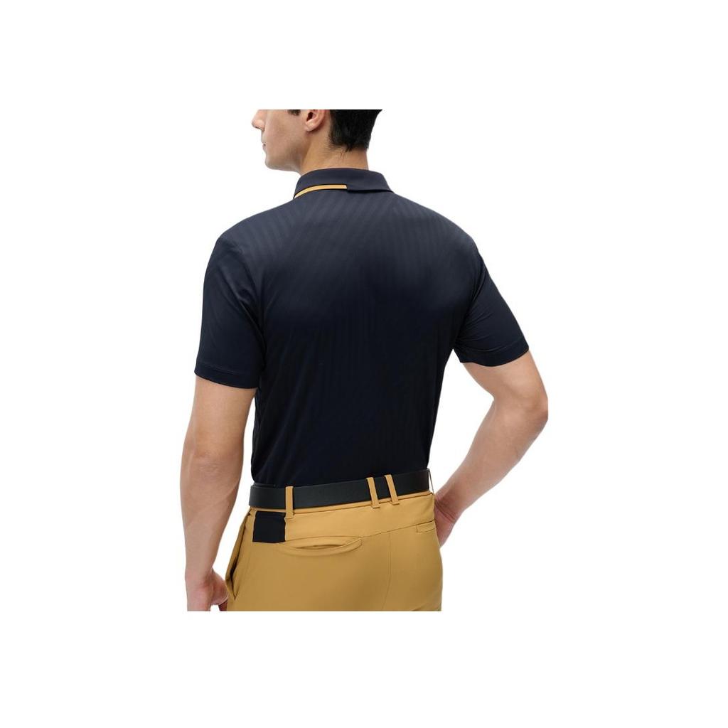 FILA Golf Solid Color Polo Shirt With Sun Protection And Breathable Cool Feeling Men tops Legendary-Blue A11M435143F-NV