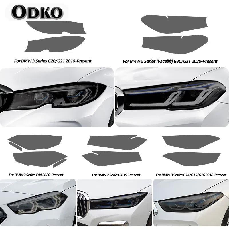 Smoked Black TPU Sticker Car Headlight Protective Film For BMW F40 F22 F44 F30 F31 G20 F34 F32 F36 F10 G30 F06 F07 F12 F01 G11