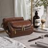 Large Capacity Travel Wash Bag PU Leather Hanging Toiletry Bag Cosmetic Makeup Bag  Outdoor