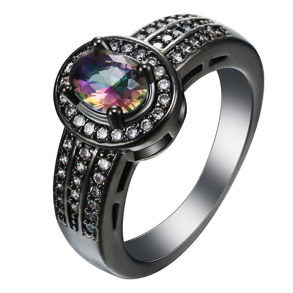 New Copper Plate Inlaid Zircon Ring for Men and Women