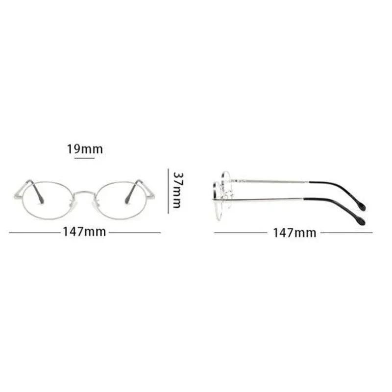 Fashionable Advanced Oval Metal Photochromic Myopia Glasses Luxury Small Framed Blue Light Blocking Eyeglasses 0 TO -4.0