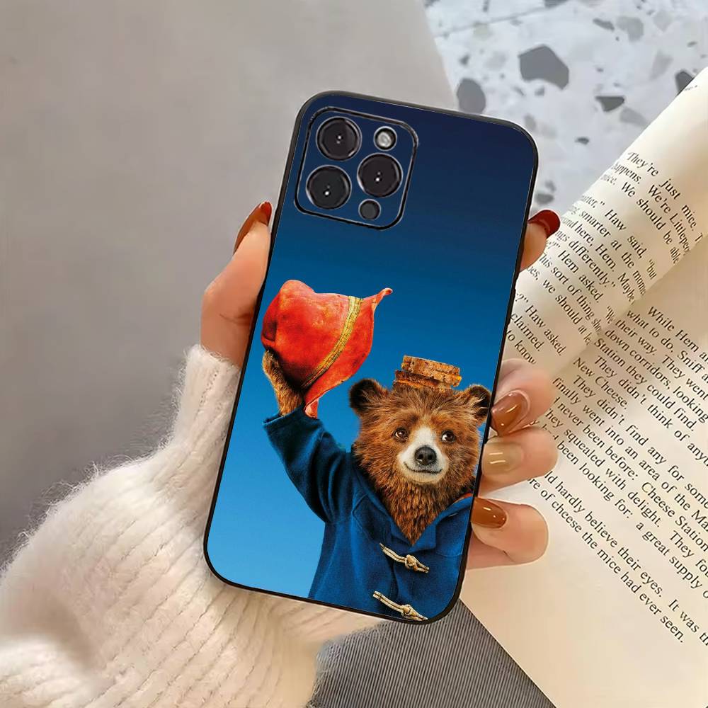 Cute P-Paddington B-BearS  Phone Case For iPhone 17,16,15,14,13,12,11 Plus,Pro Max,XS,Soft Silicone Black Cover