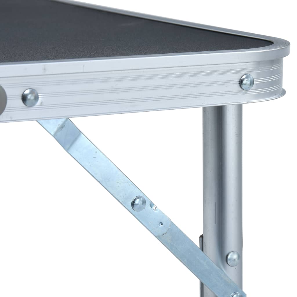 vidaXL Klappbarer Campingtisch Grau Aluminium 60x45 cm