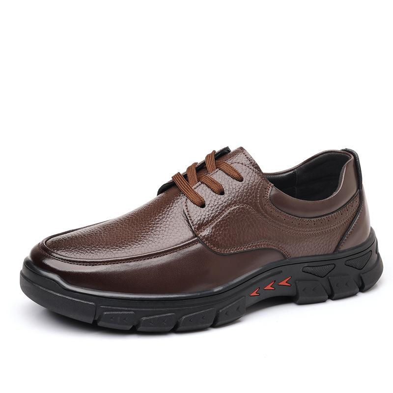 Soft-soled business breathable men's shoes autumn popular men's leather shoes casual non-slip and deodorant dad shoes