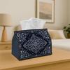1pc Oriental Medallion Tissue Box Holder - Reusable Washable Dark Blue Suitable for Dining Table, Kitchen, Bathroom, Car & Party Decor, Decorative Tis