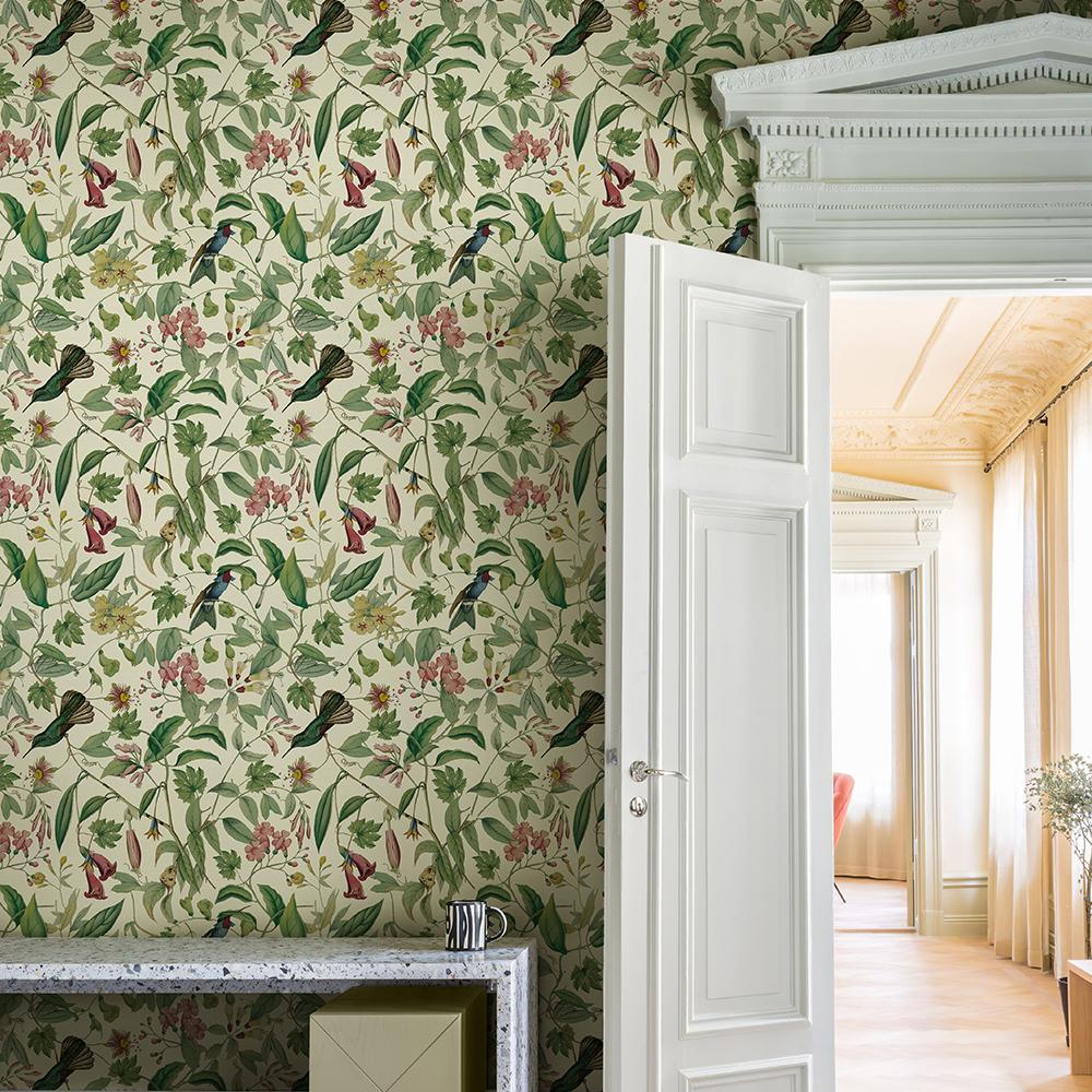 Fresh Green Leaf PVC Peel And Stick Wallpaper Chic Furniture Cabinet Sticker Home Decor Self Adhesive Birds Floral Contact Paper