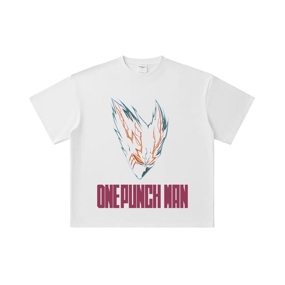 260 GSM Double Yarn 32 Count 100% Cotton One Punch Man V8 Garou Print Unisex Heavy Cotton T Shirt