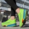 Chaussures de Course pour Homme à Brides Croisées, Semelle Épaisse, Rehausseur de Hauteur, Amorti à Air - Vert Fluorescent (Style Urbain Unisexe)