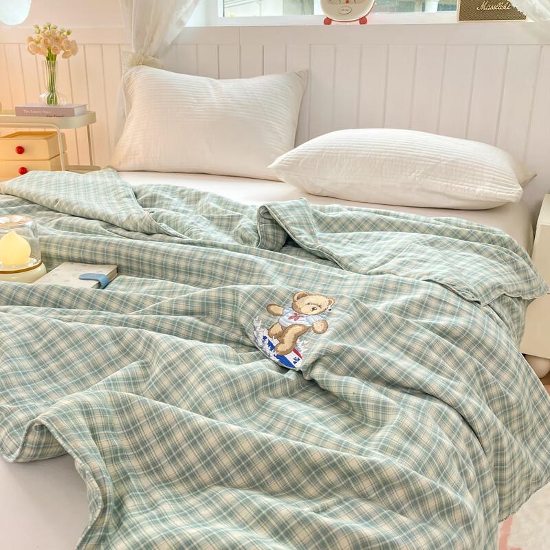 TEDDY ISLAND Double-Layer Embroidered Tussah Silk Quilt