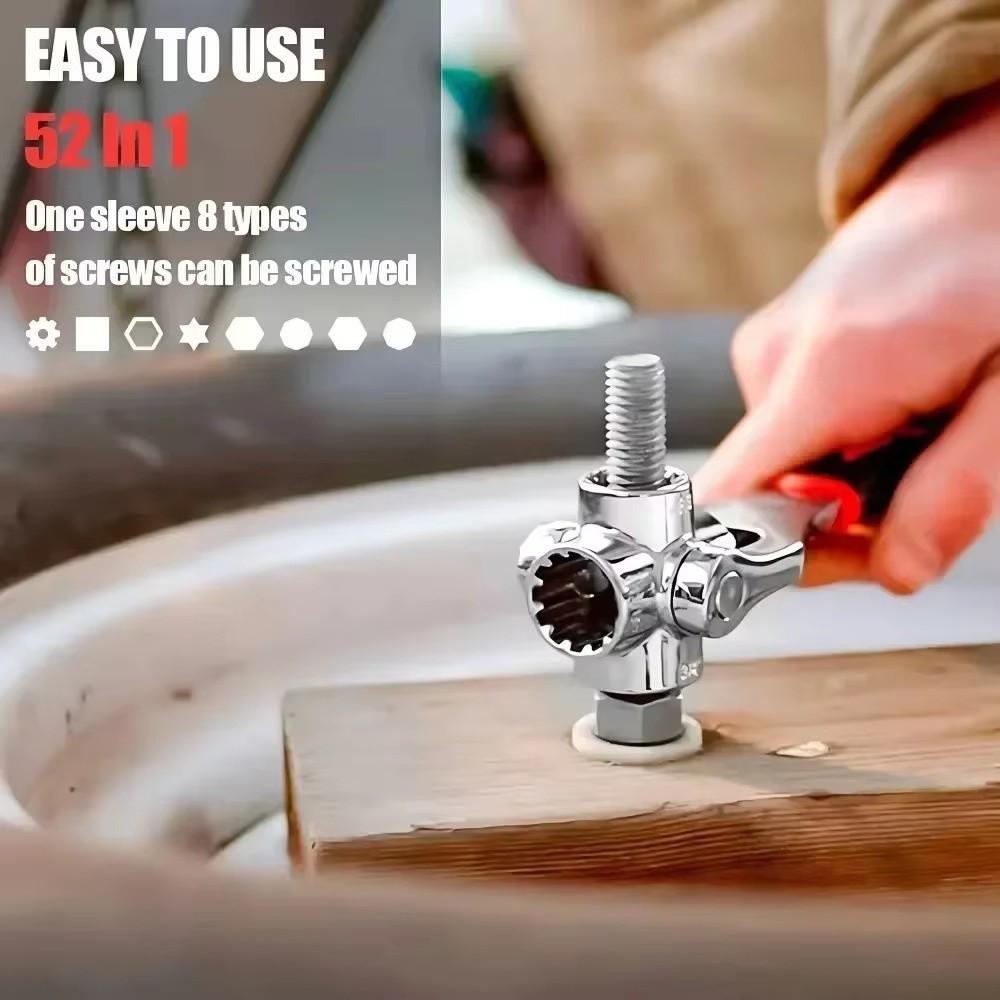 360° Rotating 52-in-1 Socket  Wrench Hand Tools Rotation Socket Universal Ratchet  Spanner