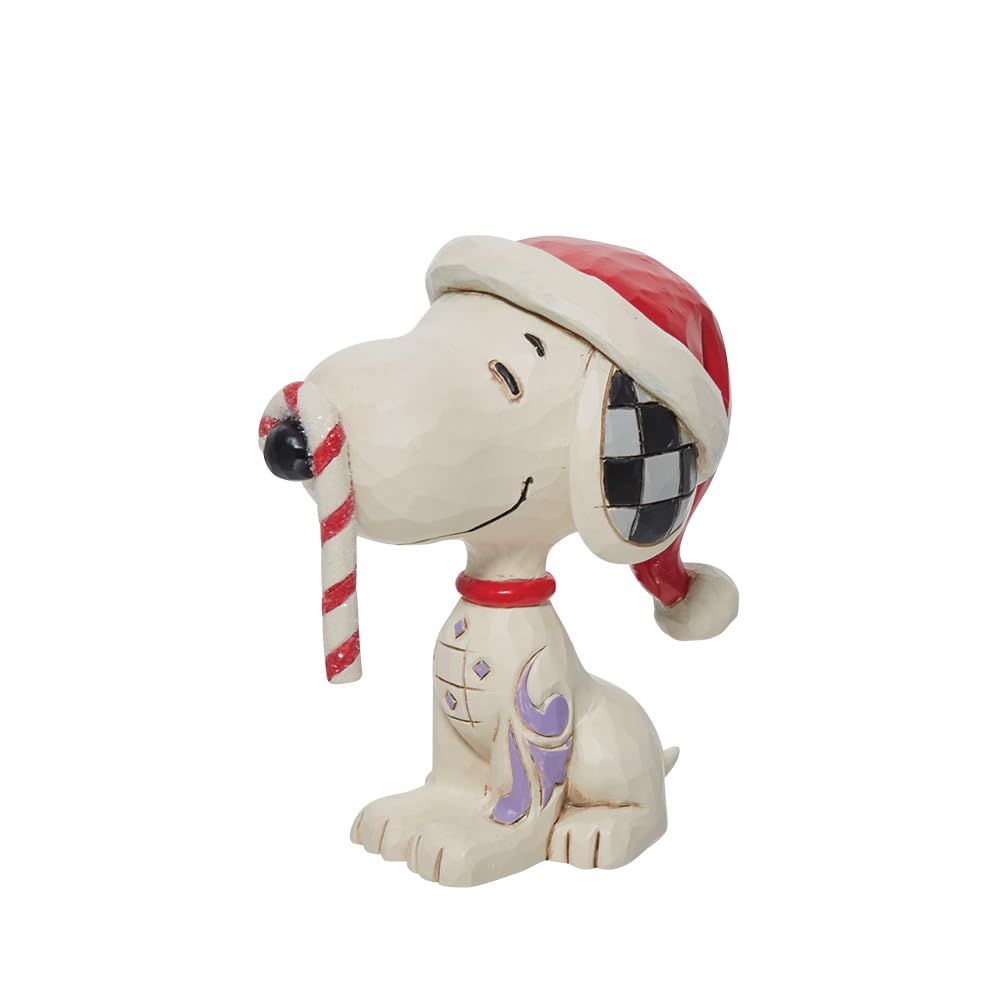 Enesco Jim Shore Peanuts Snoopy Glitter Candy Cane Mini Figure