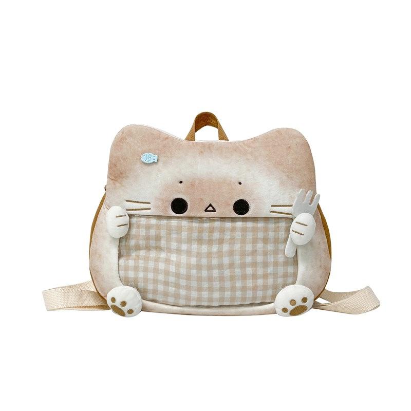

Bread Kitten Series Double Shoulder Pain Bag Autumn and Winter Cute Daily Commuter Baby Bag New Personalized Girls Backpack