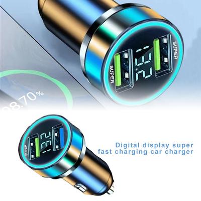 120/240w Car Charger Fast Charging 2 Usb Ports For Sa Msung Xi Aomi Quick Charging Chargers With Digital Display X9h7