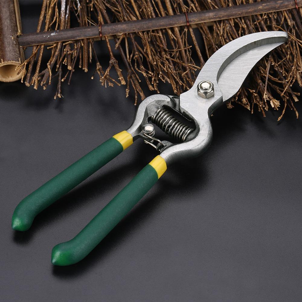 High Carbon Steel Pruning Shears Black and Green Bypass Pruners Fruit Tree Maintenance