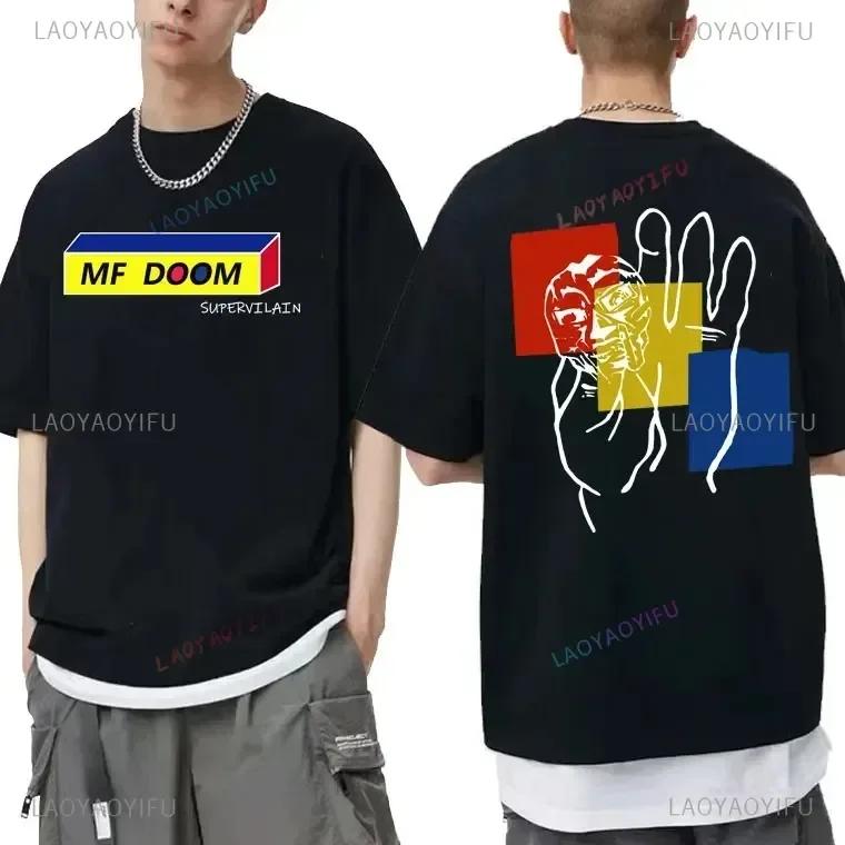 2024 Funny Men Tshits Singer Mf Doom Madlib Madvillain Double Sided Tops Male Hip Hop Clothing Casual Style Graphic T Shirts