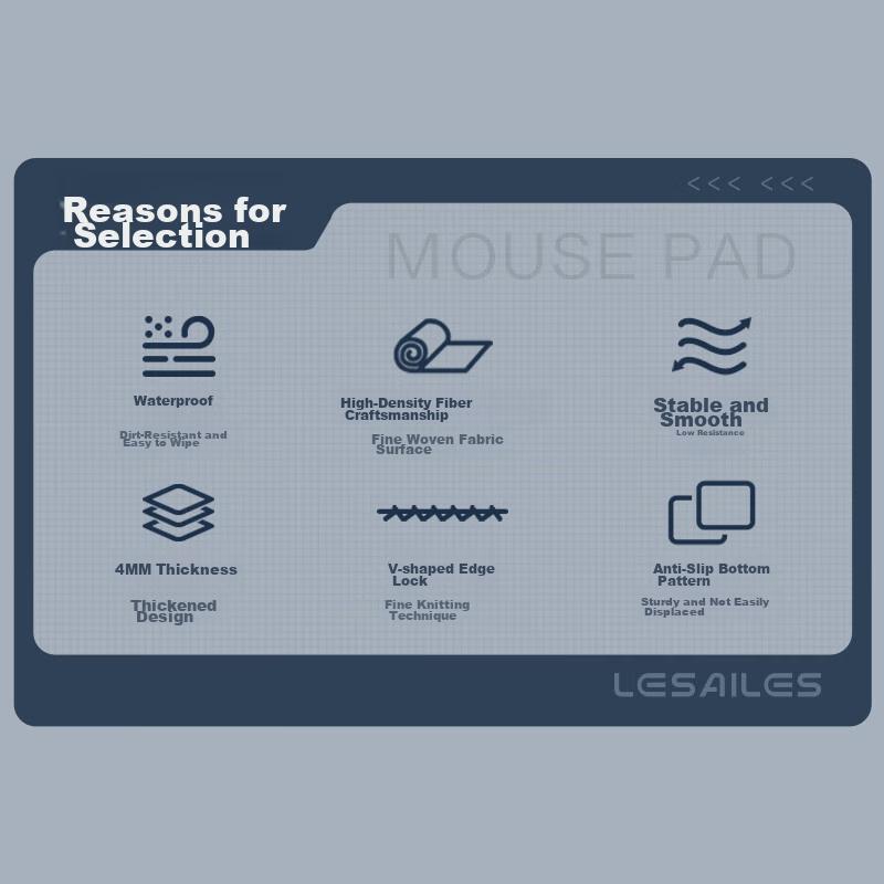 LESAILES Mouse Pad, Smooth FPS Gaming, Large And Small Sizes, Waterproof Nylon Fine Texture, Computer Desk Mat, Kairai Atk, Hot Red Dye, 460x400x4