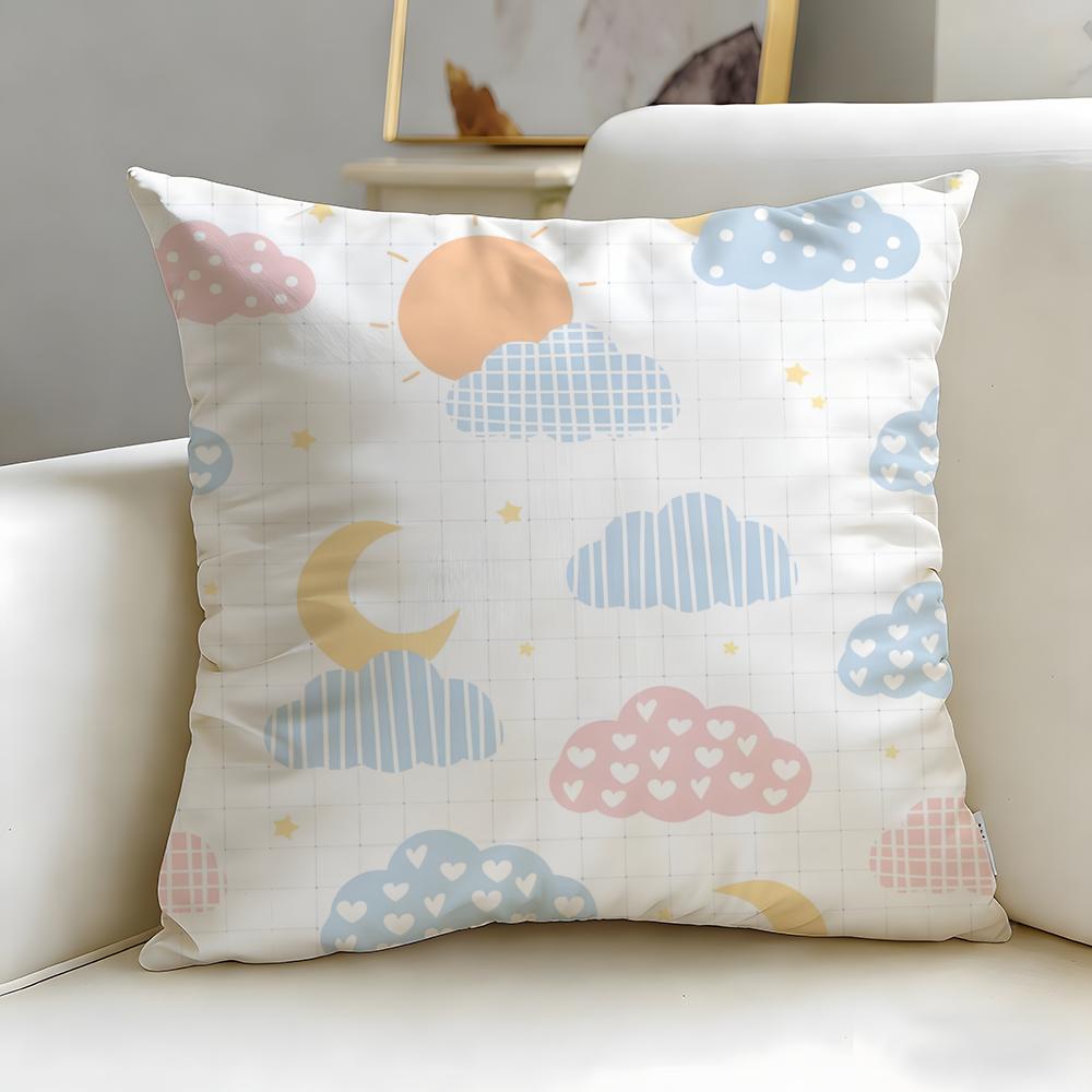 Horizontal bar pattern Cushion Cover Soft  EasyWash Pillow Case  Versatile for Couch Bed Travel and Office