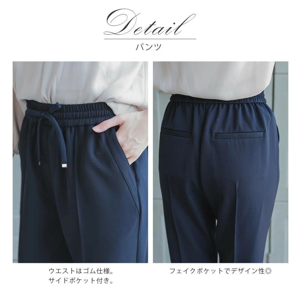 Pants Suit Setup Formal Graduation Ceremony Entrance Ceremony Suit Pants Jacket Double Visiting Day Interview Graduation 124601 [MORE AUNI] Women's