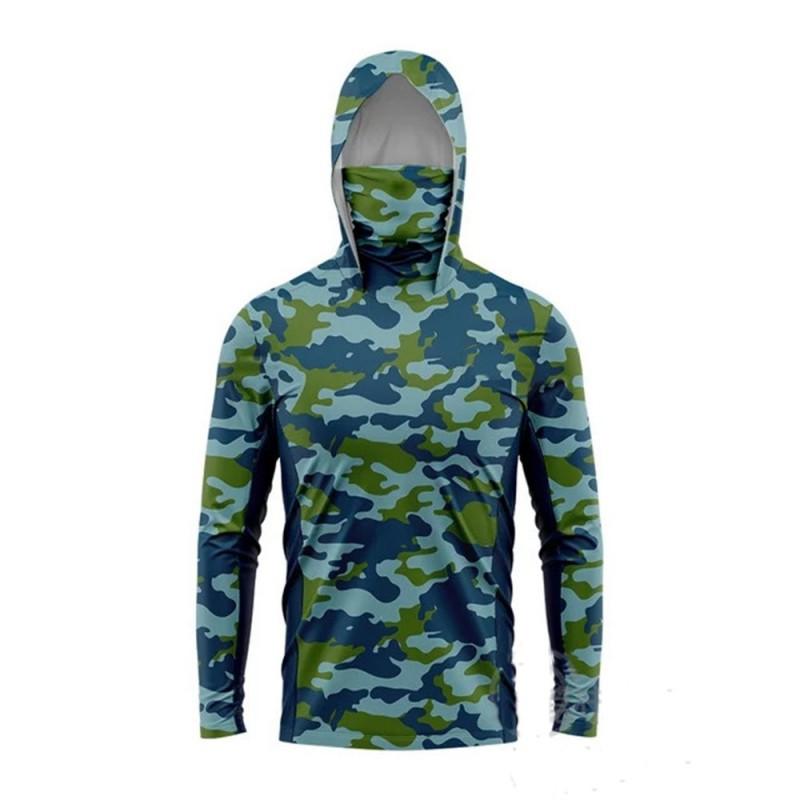 Quick-Dry UV Protection Fishing Shirt With Hood Neck Cover Outdoor Fly Casting