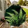 1pc Fern Leaf Automatic Folding Umbrella, Heavy Duty 8 Rib Iron Frame,  Suitable for Travel, Daily Use, Birthday, Decor Gift M0104093