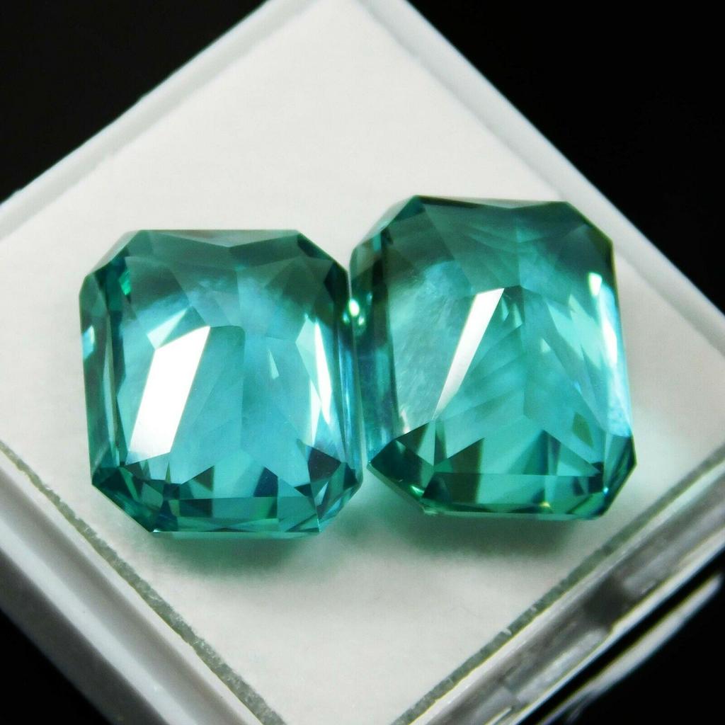 20.10 Ct Natural Grandidierite Loose Gemstone CERTIFIED Green Emerald Cut Pair A-72111h0