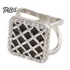 Scarf Ring Grid Square Ring, Rhinestone Silk Clip, Decorative Women Slide Elegant Wrap Holder for Neckerchiefs Shirts Shawls Accessory