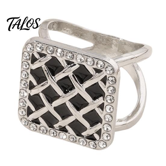 Scarf Ring Grid Square Ring, Rhinestone Silk Clip, Decorative Women Slide Elegant Wrap Holder for Neckerchiefs Shirts Shawls Accessory