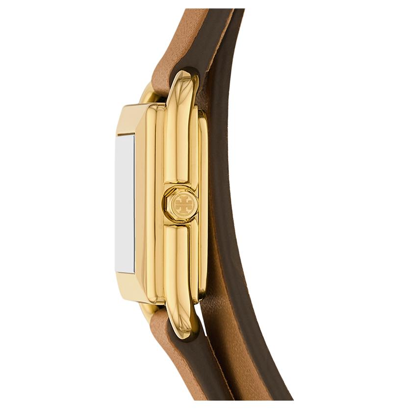 Tory Burch Quartz Watch Leather Strap 18mm Beige Dial 30m Water Resistant Unisex watches TBW6025