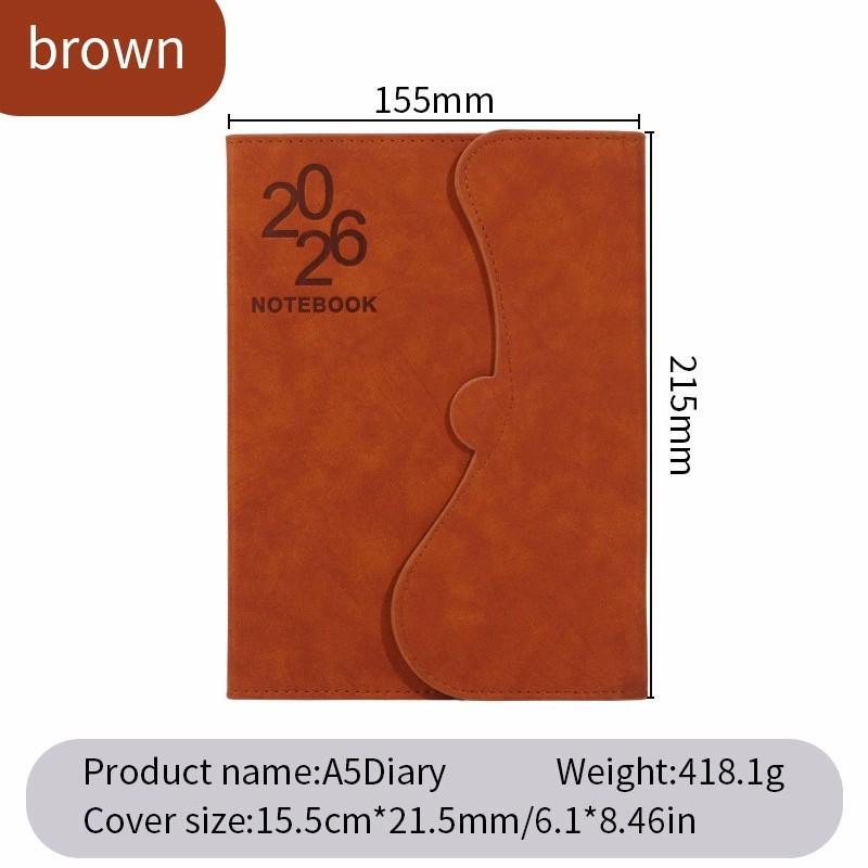 2026 Weekly Planner Notebook (Jan-Dec), 21.5cmx15.5cm A5 Planner PU Magnetic Relief Cover, Agenda 2026 Appointment Book