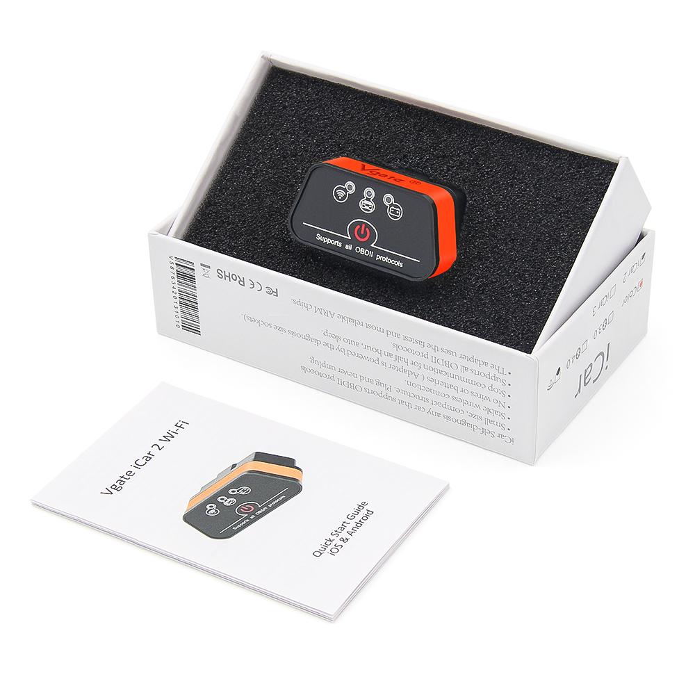 Vgate ICar2 WIFI OBDII-kodeleser ELM327 OBD wifi for Android/IOS Auto Scanner OBD2 Bildiagnoseverktøy pk ELM327 V1.5 alm 327