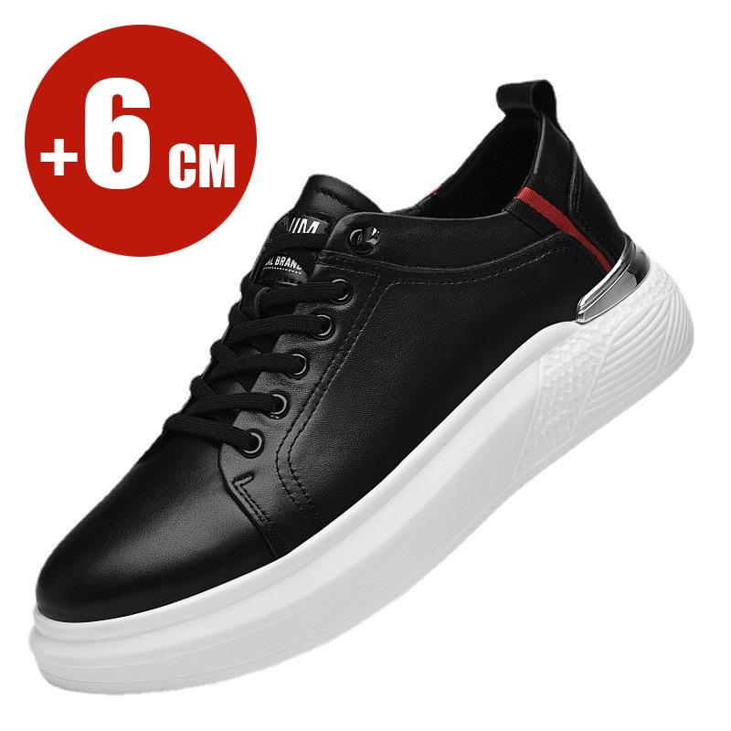 

Кроссовки для мужчин из коровьей кожи, увеличивающие рост, скрытые каблуки, дышащие, увеличивающие рост, обувь на 6 см, для мужчин, для отдыха, мода, для спорта 37