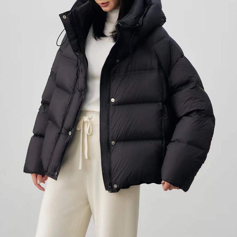 Women Hooded Down Jacket Winter Splicing Waterproof Thicking Warm Jackets