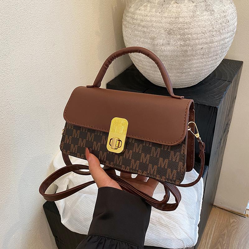 Summer New Women's Bags, Personalized Texture Commuter Bags, Popular Contrasting Colors, Versatile Messenger Bags, Shoulder Small Square Bags