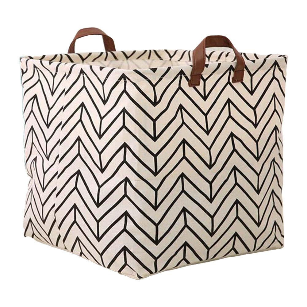 Cotton Linen Dirty Laundry Basket Foldable Round Waterproof Organizer Bucket Clothing Children Toy Storage Home