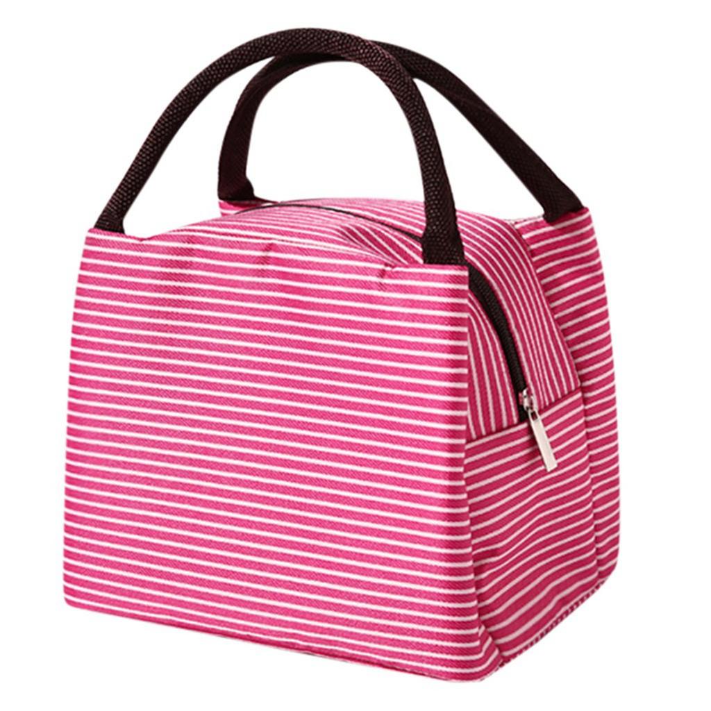 New Stripes Lunch Bag For Women Isothermal Bag Packaged Food Thermal Bags Thermo Pouch Kids Lunch Bag Refrigerator Bag