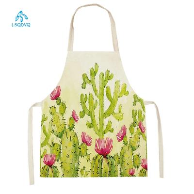 Patrón de Cactus Delantales de Limpieza para el Hogar Cocina Flores de Planta Adultos Niños Peto de Cintura Accesorios para Hornear Delantal Antifouling para Limpieza