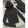 Set con felpa casual color block e pantaloni in maglia da donna Street Style 2025 per Primavera e Autunno