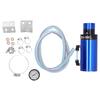 Universal Engine Oil Catch Tank Breather Reservoir Can with 0‑14 PSI Pressure Gage Blue