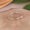 Modern Minimal Silver Ball Ring, Thin Sterling Silver Band, Elegant Stackable Ring for Women.