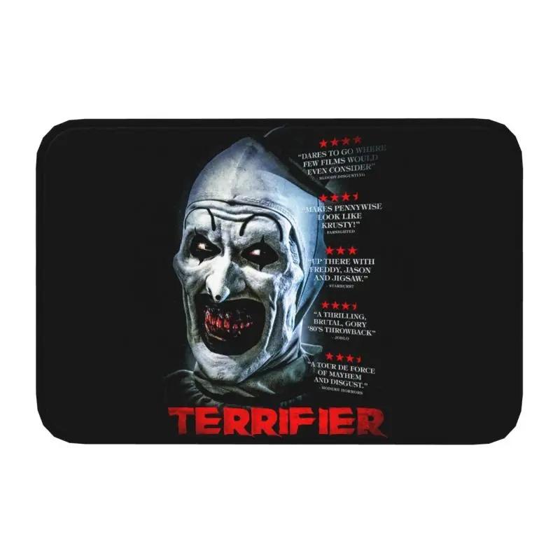 Horror Halloween Movie Terrifier Clown Front Door Mat Anti-Slip Indoor Absorbent Doormat Kitchen Balcony Entrance Rug Carpet