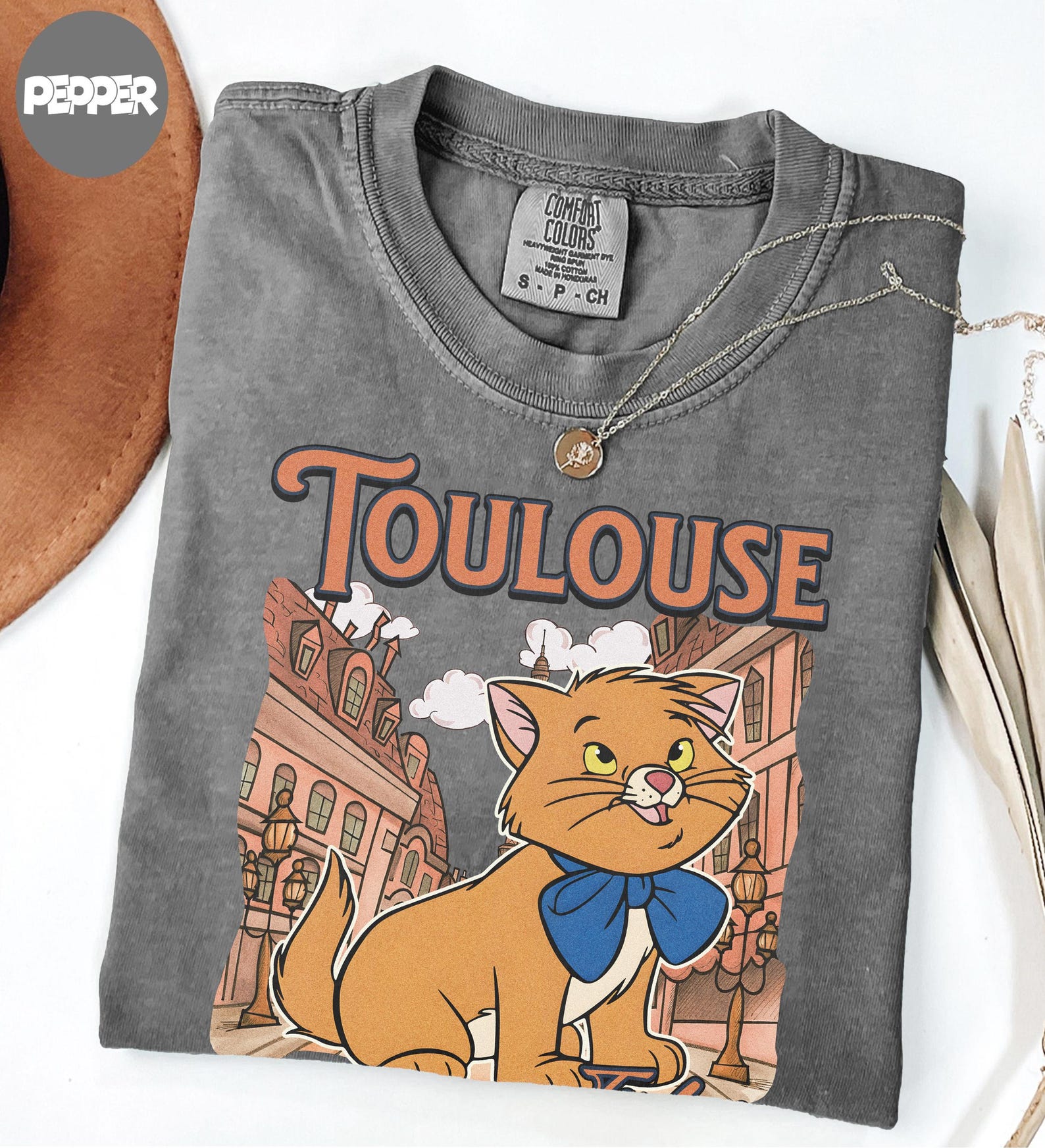 Toulouse The Aristocats Disney Shirt, Retro Paris Orange Cat Tee, Cute Kitten Signature Graphic, Disneyland Family Birthday Gift Shirt S