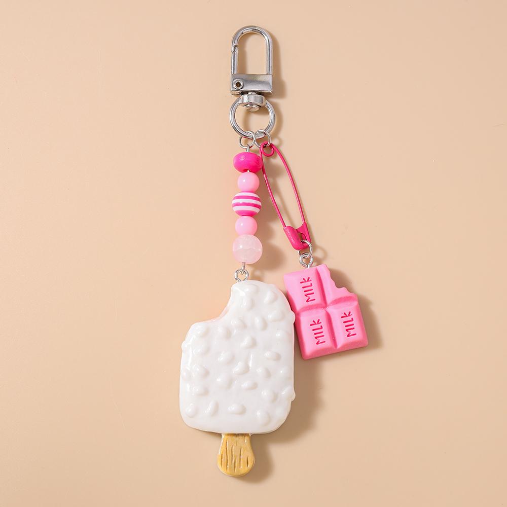 New Simulation Popsicle Ice Cream Keychain Chocolate Key Ring Pendant for Women Girls Handbag Decor DIY Kid's Jewelry Gifts