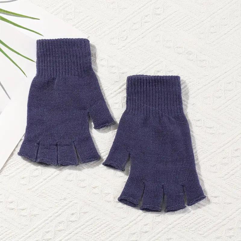 Unisex Touchscreen-Compatible Fingerless Knit Gloves for Autumn/Winter