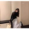 Lace bottoming shirt women's inner sweater new autumn white fungus edge knitted top